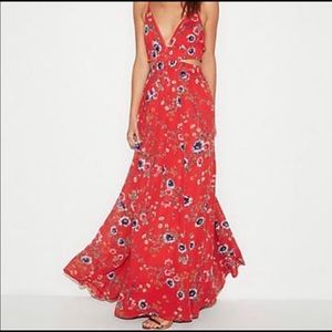 Floral cut-out maxi dress